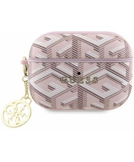 Case Guess case for AirPods Pro 2 GUAP2PGCE4CP pink Gcube Classic Gold Logo W/Charm