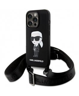 Karl Lagerfeld Crossbody Silicone Ikonik Back Case for Apple iPhone 15 Pro Max