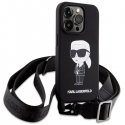 Karl Lagerfeld Crossbody Silicone Ikonik Back Case for Apple iPhone 15 Pro Max