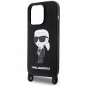 Karl Lagerfeld Crossbody Silicone Ikonik Back Case for Apple iPhone 15 Pro Max