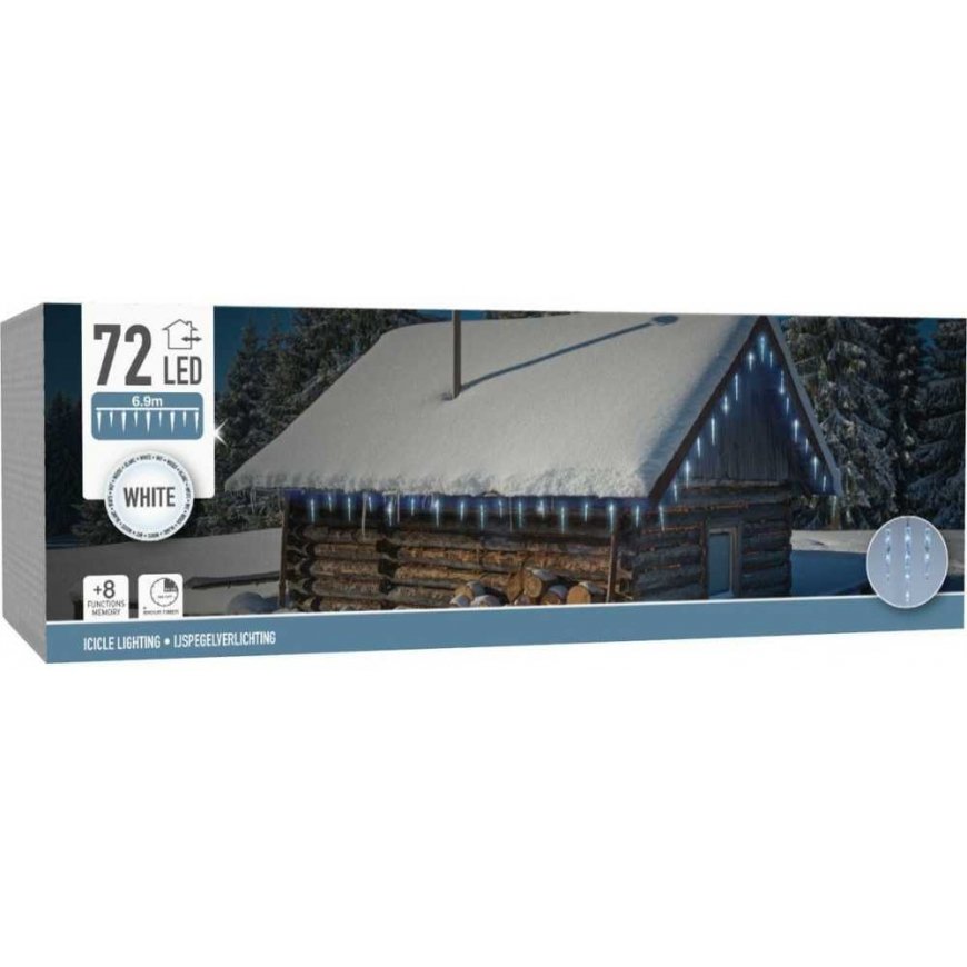 Christmas Decoration LIGHTS LIGHTS TASK EXTERIOR 72 LED COLD White TIMER – 3