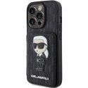 Karl Lagerfeld Saffiano Cardslots and Stand Monogram Ikonik Patch Aizsargapvalks Priekš Apple iPhone 15 Pro Karl Lagerfeld Saffiano Cardslots and Stand Monogram Ikonik Patch Aizsargapvalks Priekš Apple iPhone 15 Pro