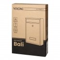 Ornos Galvanized steel letter box BALI, small with business card holder, black