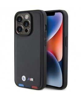 BMW Leather Stamp Tricolor Back Case for Apple iPhone 15 Pro