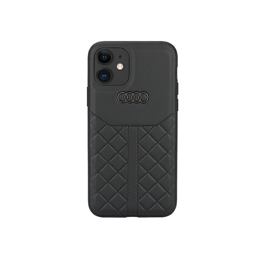 Dėklas Audi Genuine Leather iPhone 11 | Xr 6.1" juoda|juodas hardcase AU-TPUPCIP11R-Q8|D1-BK
