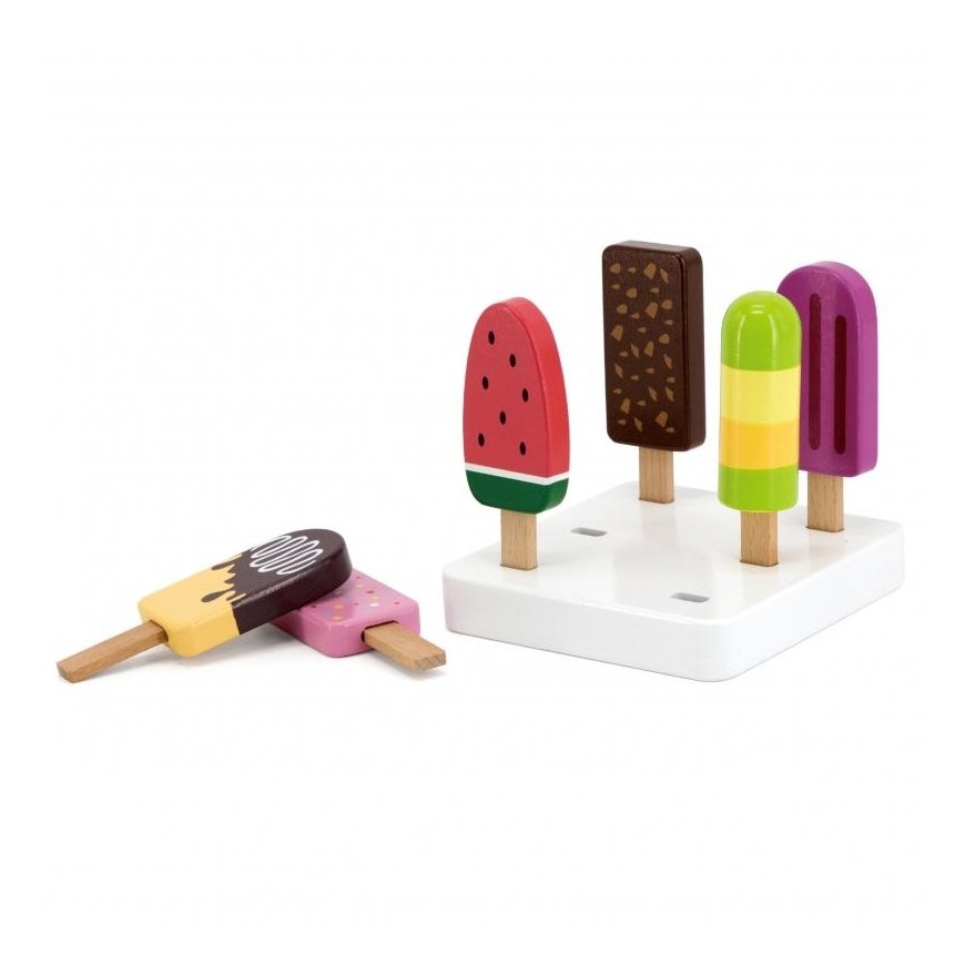 Viga Toys Medinis ledų rinkinys su stovu 6 vnt.