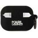Karl Lagerfeld 3D logotipas NFT Karl and Choupette silikoninis dėklas, skirtas AirPods Pro 2 Juodas