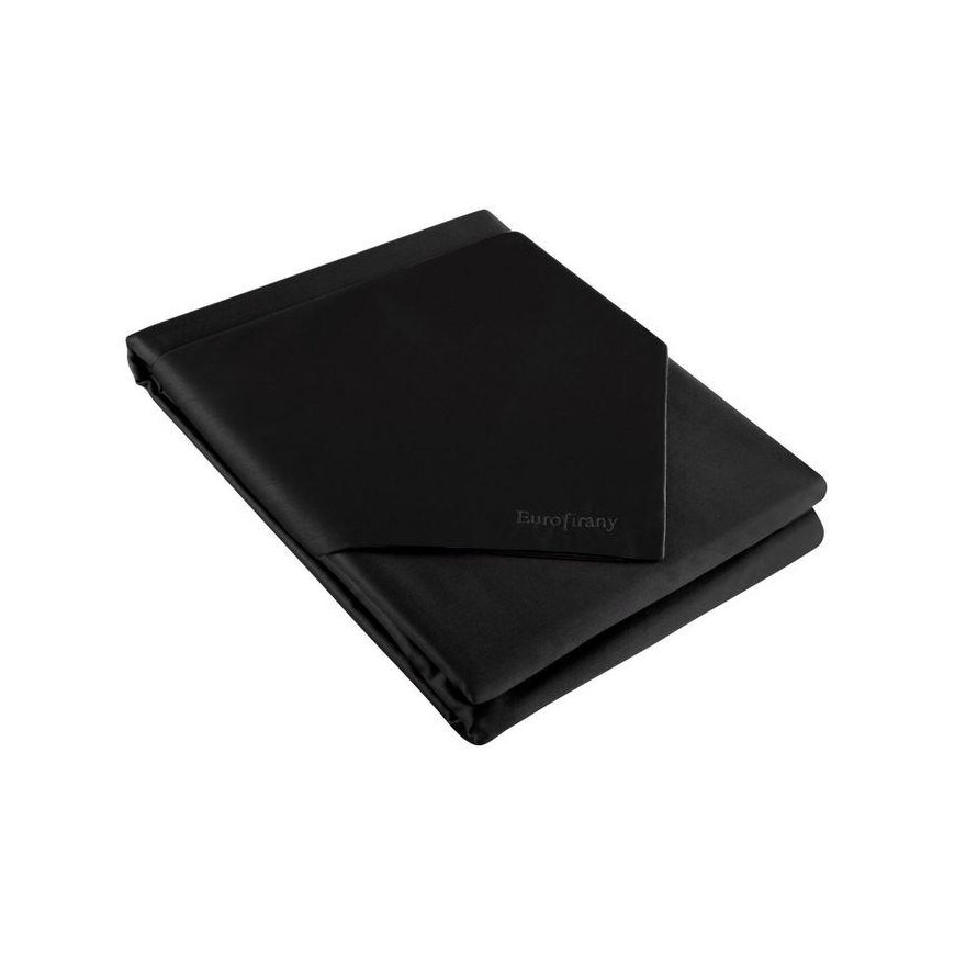 Eurofirany NOVA3 high-quality cotton satin monochrome bedding set, 180 X 200 cm, 2 pcs. 70 X 80cm, color: black – 3