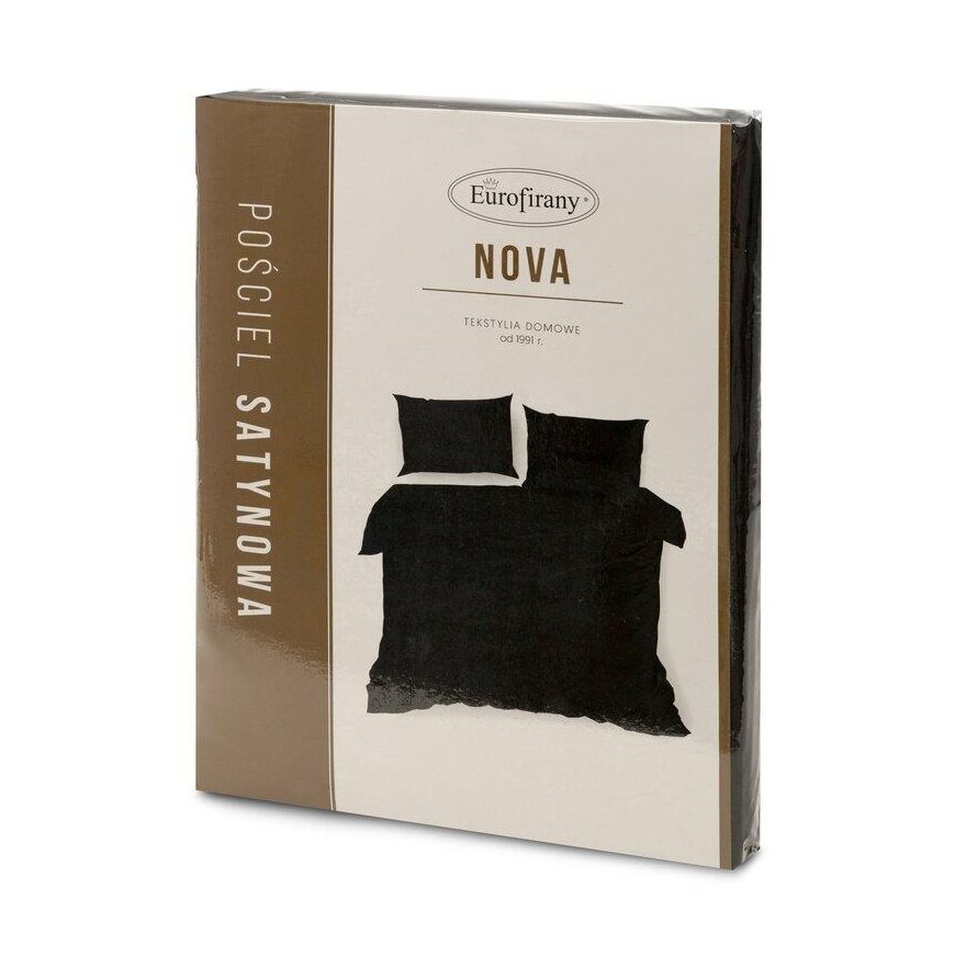 Eurofirany NOVA3 high-quality cotton satin monochrome bedding set, 180 X 200 cm, 2 pcs. 70 X 80cm, color: black – 5