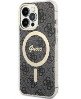 Guess case for iPhone 13 Pro 6.1" GUHMP13LH4STK black hard case Magsafe IML 4G