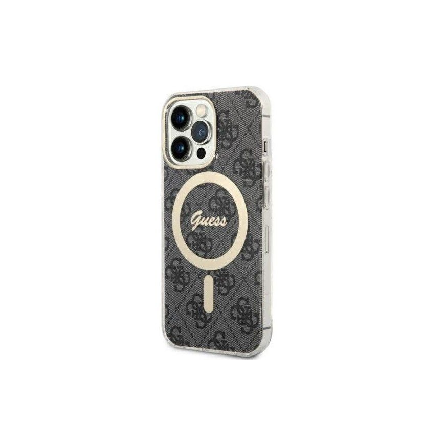 Guess case for iPhone 13 Pro 6.1" GUHMP13LH4STK black hard case Magsafe IML 4G