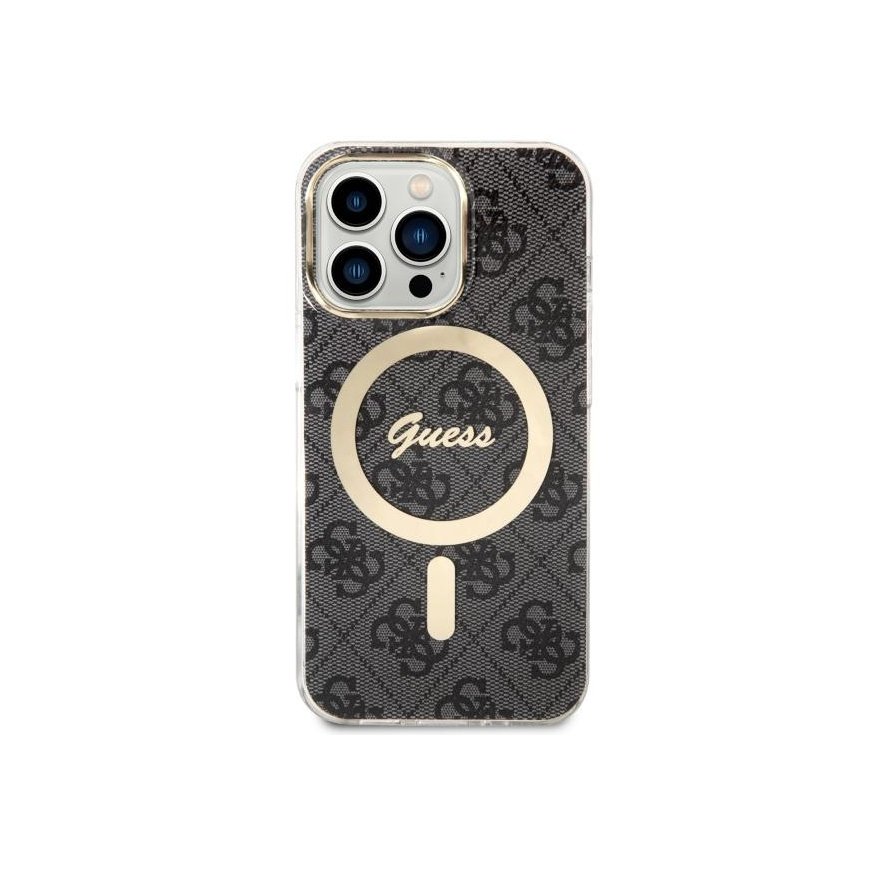 Guess dėklas skirtas iPhone 13 Pro 6,1" GUHMP13LH4STK juodas kietas dėklas Magsafe IML 4G – 3