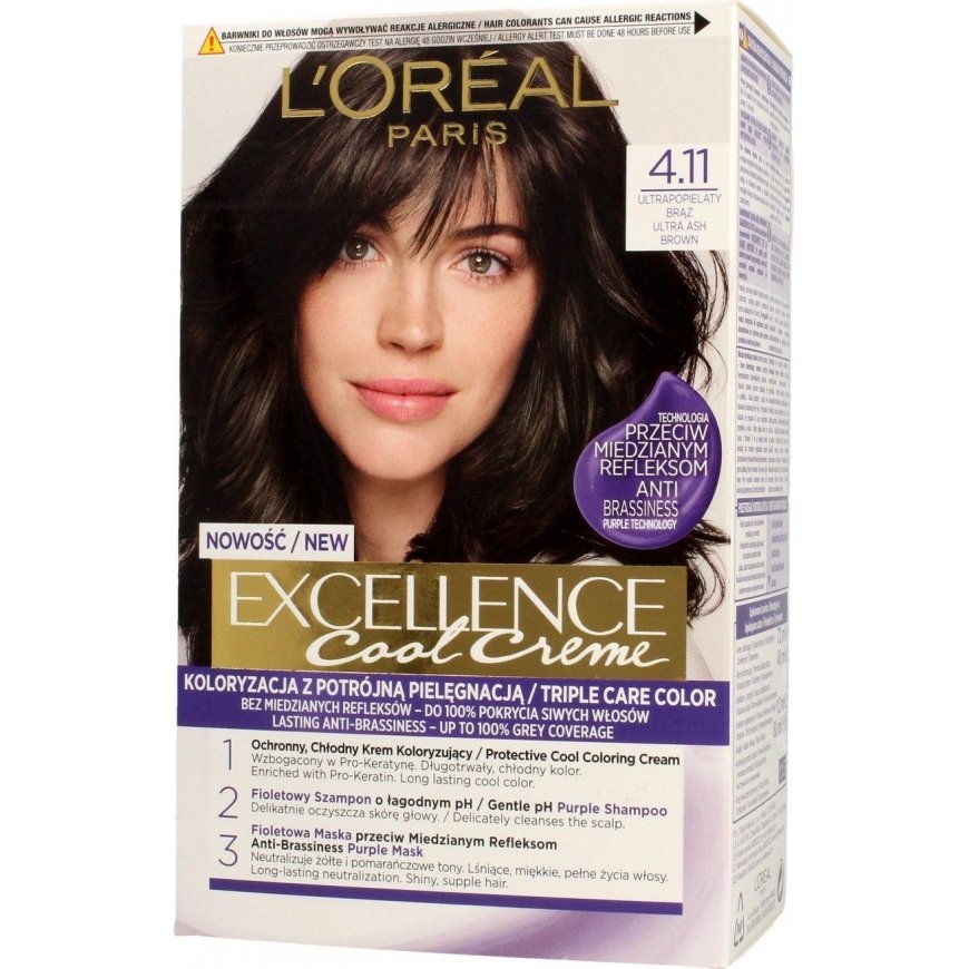 L'Oreal Professionnel hair coloring cream Excellence 4.11 Ultra Ash Brown