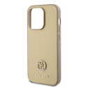 Guess case for iPhone 15 Pro 6.1" GUHCP15LPS4DGPD gold HC PU 4G Metal Logo Strass