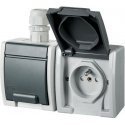 Elektro-Plast AQUANT Double socket with grounding 2x2P+E IP65 (1242-65) Elektro-Plast AQUANT Double socket with grounding 2x2P+E IP65 (1242-65)