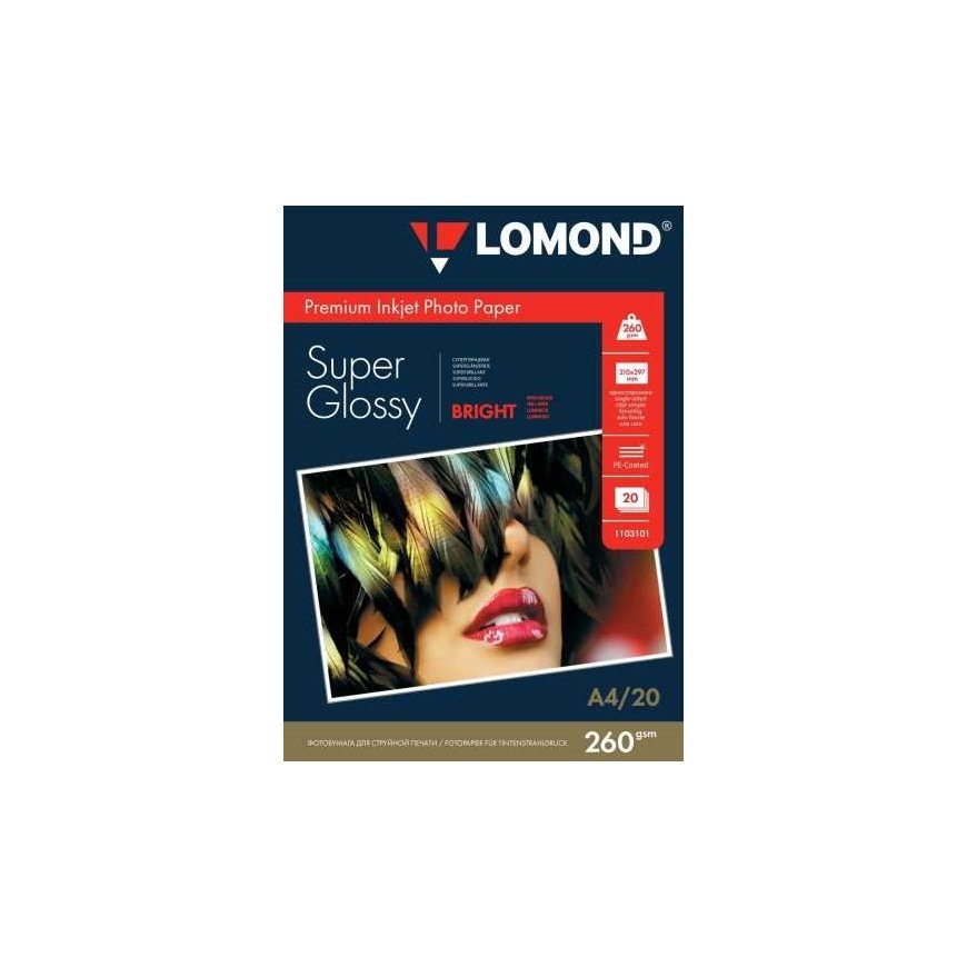 Photo paper Lomond Premium Photo Paper Super Glossy 260 g/m2 A4, 20 sheets, Bright