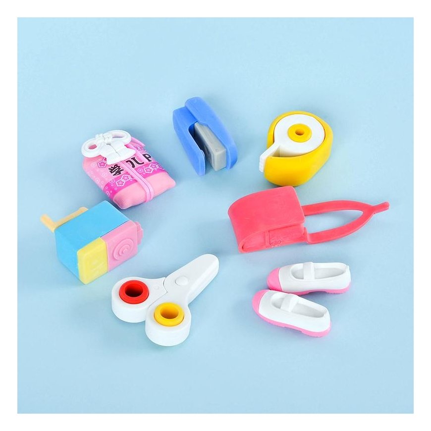 IWAKO erasers - puzzle set "School supplies No. 1"