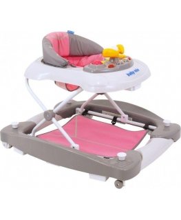 Baby Mix Chodzik 2w1 grey/pink J-888R Baby mix