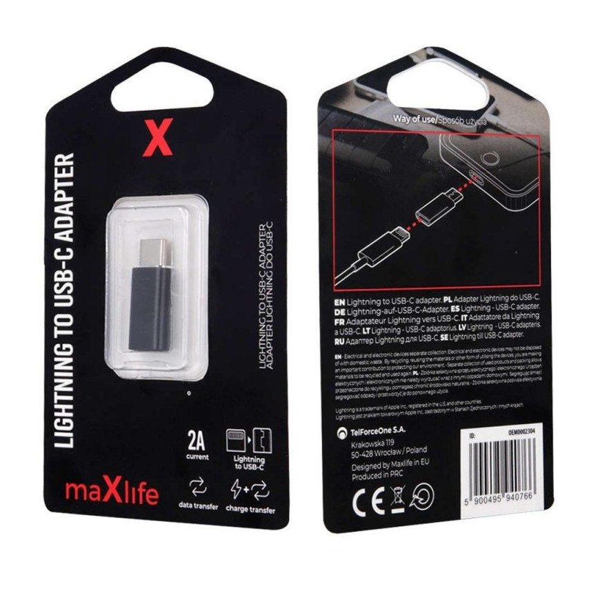Maxlife Lightning to USB-C adapter