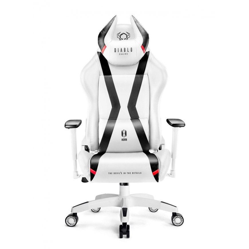 Diablo Chairs Žaidimų kėdė Diablo X-Horn 2.0 Gaming Chair Normal, Balta-juoda – 2