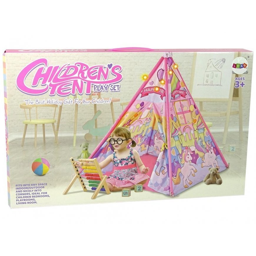 Lean Cars Children's Illuminated Tent Unicorn Lady Pink – 3