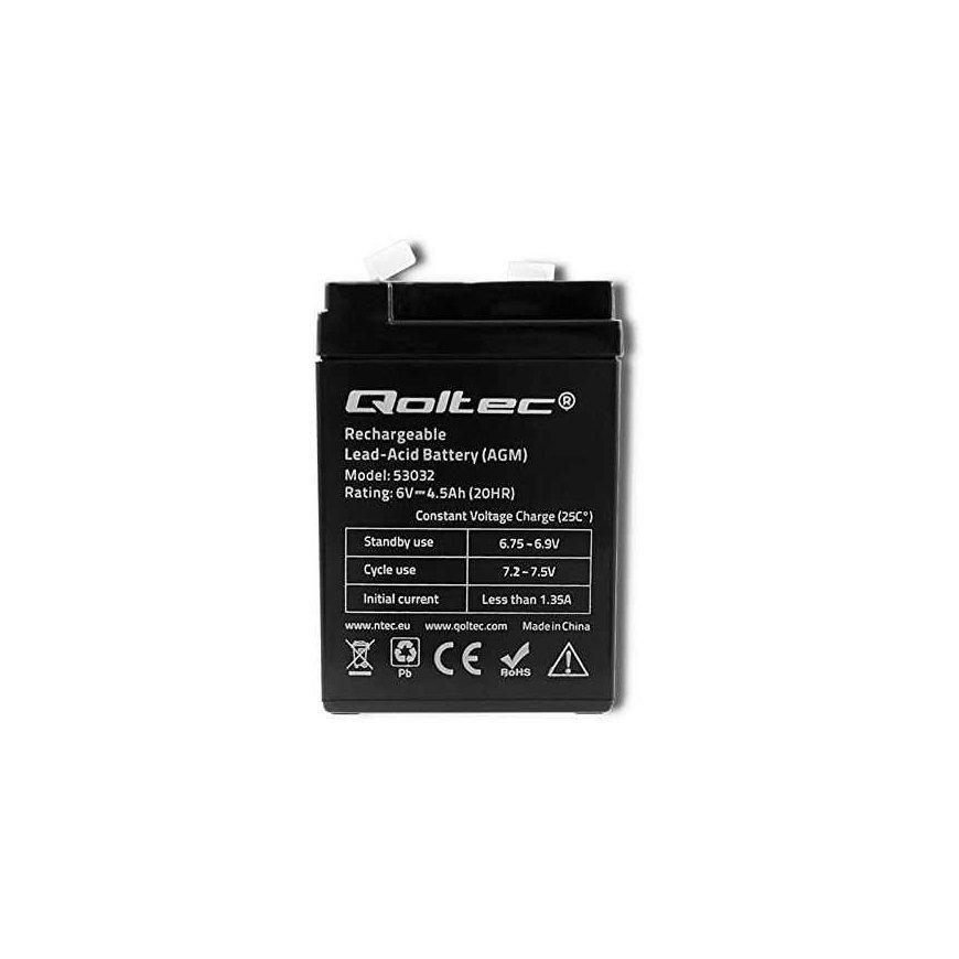 QOLTEC 53032 Baterija AGM 6V 4.5Ah max. 1.35A – 2