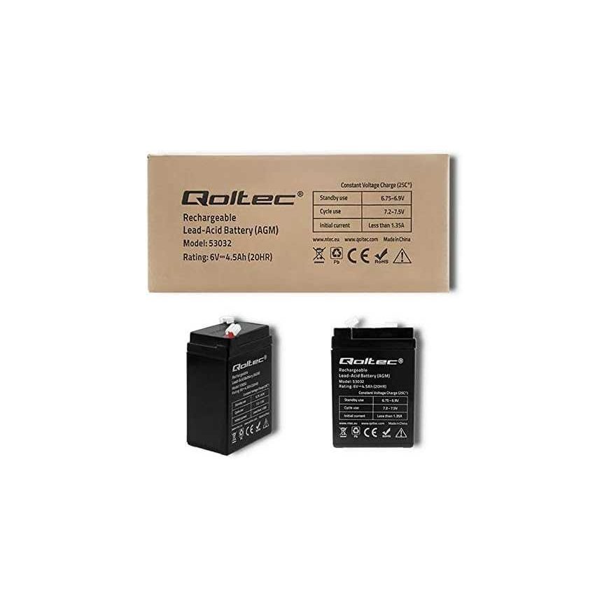 QOLTEC 53032 Battery AGM 6V 4.5Ah max. 1.35A – 5