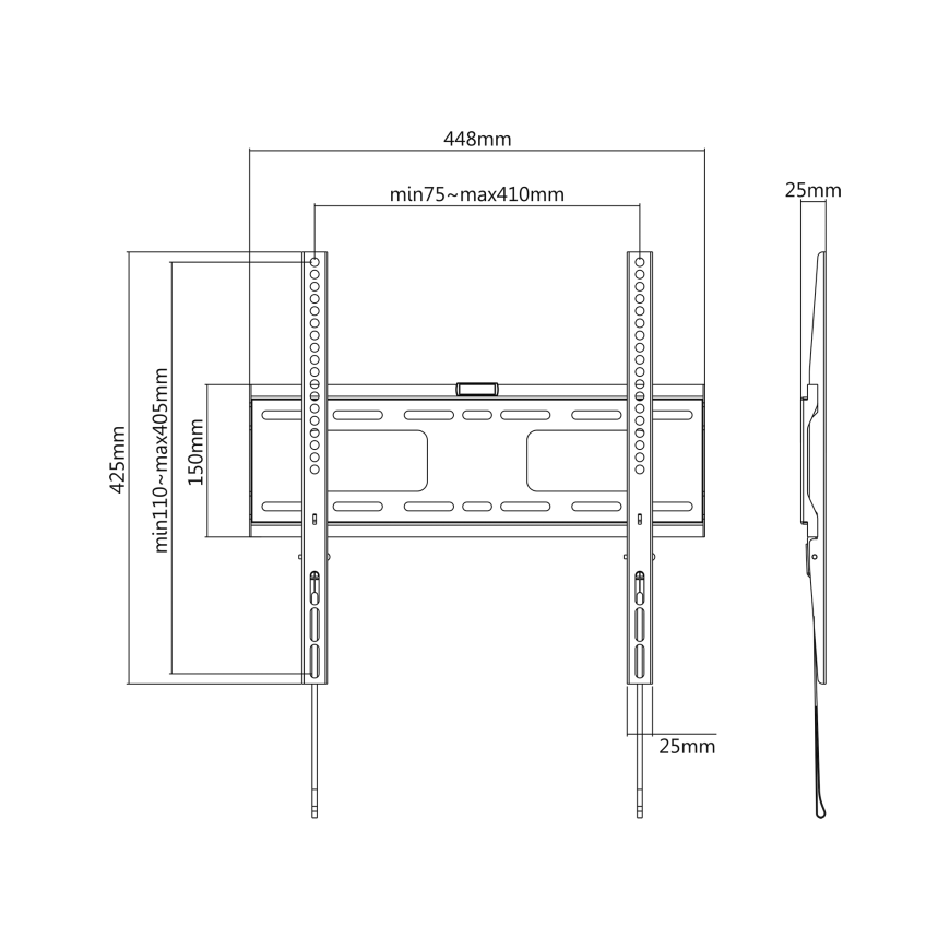 Cabletech Bracket wall fixed TV 32-55" (max. 75kg) – 4