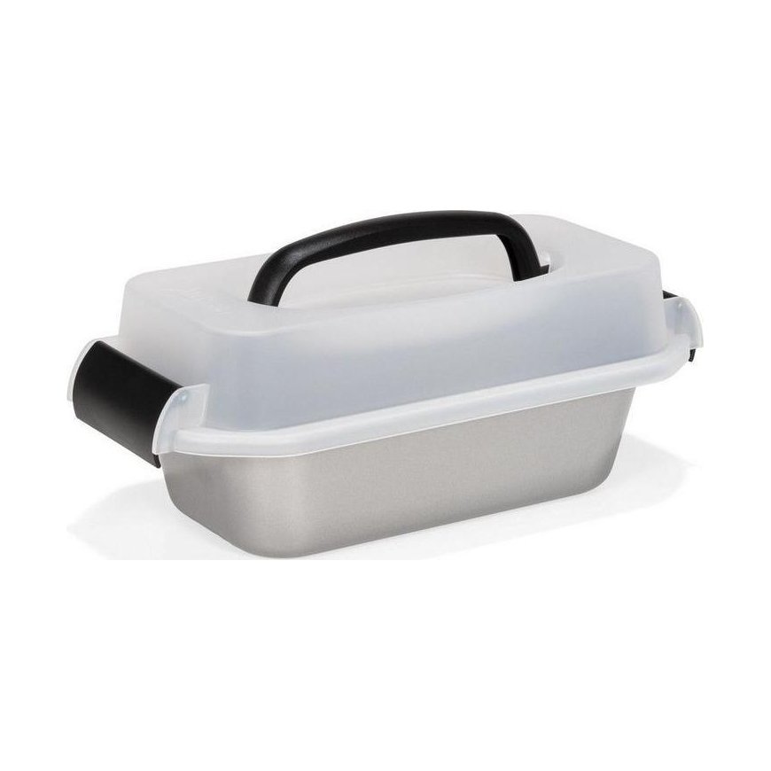 Patisse biscuit tin with supporting lid 23 cm silver steel