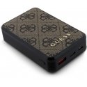 Guess Powerbank 18W GUPB10DP4GEGW 10000mAh brown|brown 4G leather metal logo