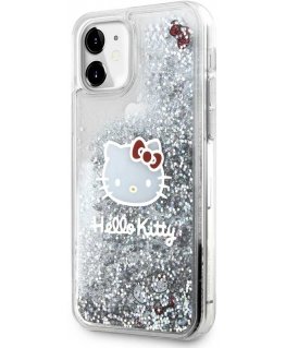 Case Hello Kitty HKHCN61LIKHET iPhone 11 / Xr 6.1" silver/silver hardcase Liquid Glitter Charms Kitty Head