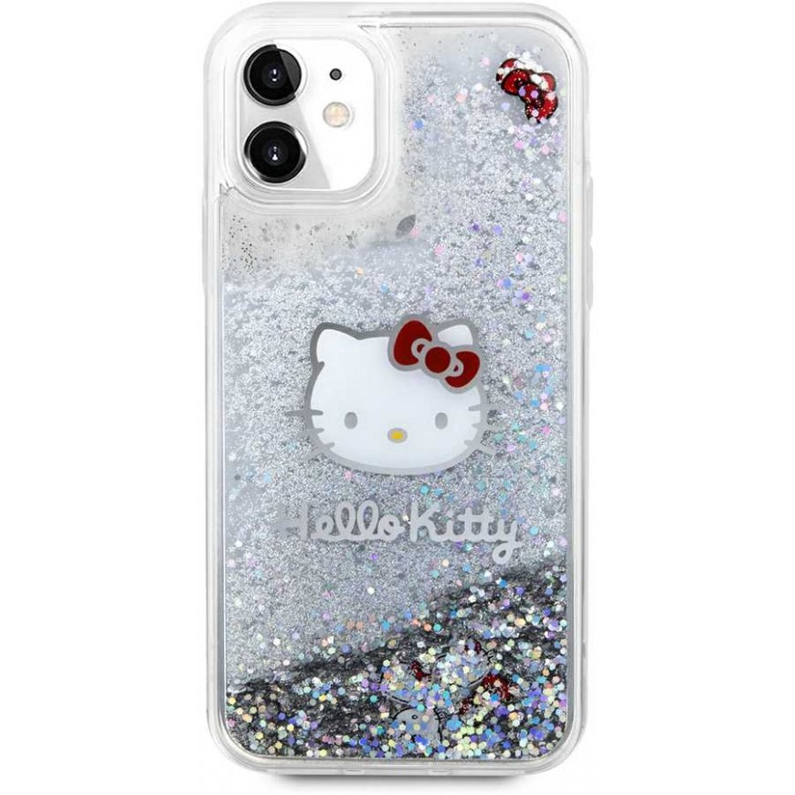 Case Hello Kitty HKHCN61LIKHET iPhone 11 / Xr 6.1" silver/silver hardcase Liquid Glitter Charms Kitty Head – 2
