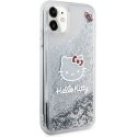 Dėklas Hello Kitty HKHCN61LIKHET iPhone 11 / Xr 6.1" sidabrinė/sidabrinis hardcase Liquid Glitter Charms Kitty Head