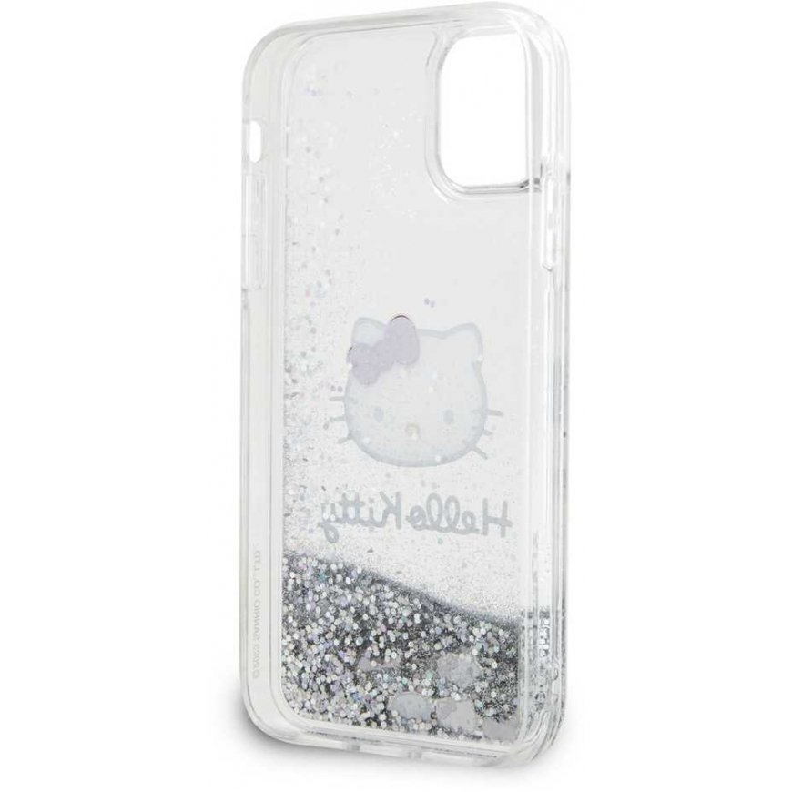 Dėklas Hello Kitty HKHCN61LIKHET iPhone 11 / Xr 6.1" sidabrinė/sidabrinis hardcase Liquid Glitter Charms Kitty Head – 5