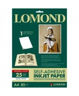 Adhesive paper for stickers Lomond Self Adhesive Inkjet Photo Paper Glossy A4 25 sheets