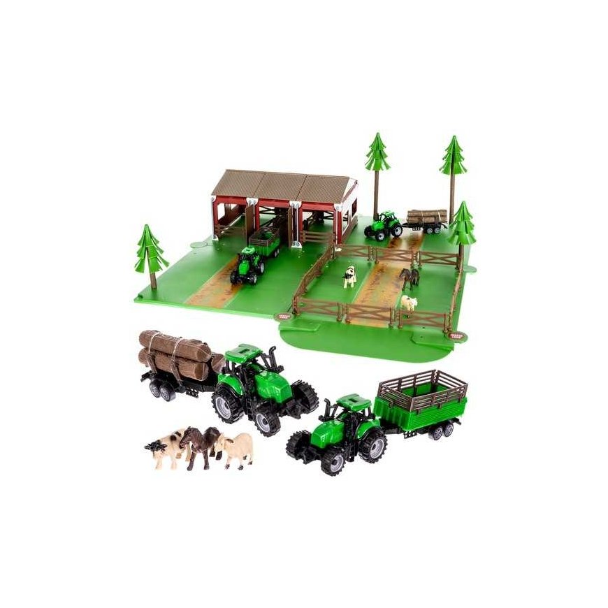 Kruzzel Farm with animals + 2 farm cars 22404