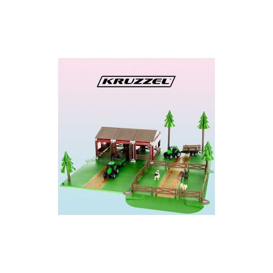Kruzzel Farm with animals + 2 farm cars 22404 – 2