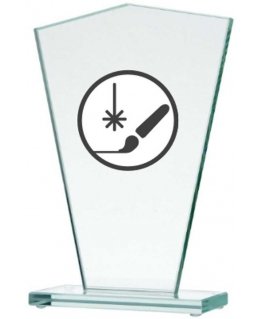 Detail Engraved glass trophy + paint filler