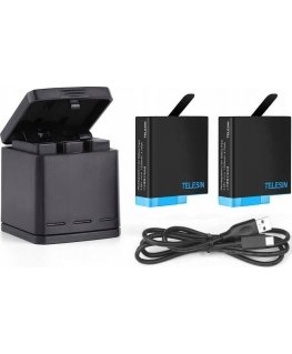 Telesin USB įkroviklis 2x Baterija Gopro Hero 8/7/6/5 Juodas