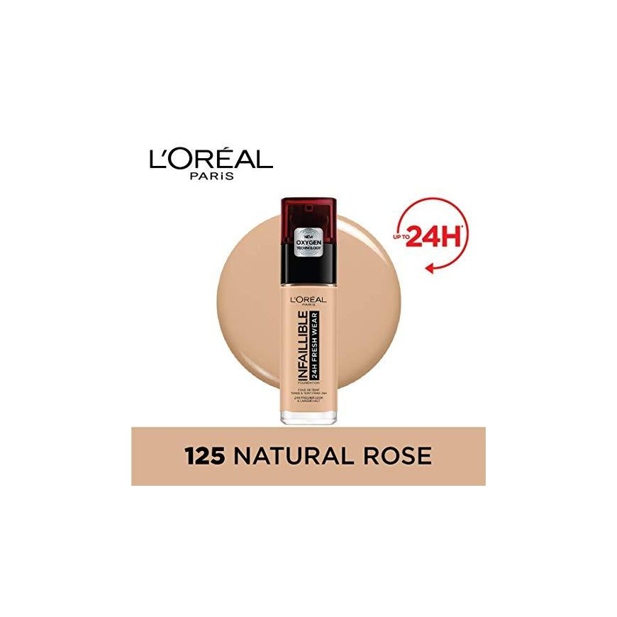 L´Oréal Paris Infaillible 24H Fresh Wear makiažo pagrindas 30 ml (125 Natural Rose) – 5