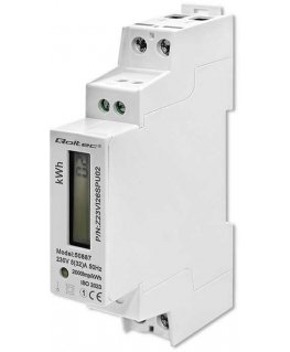 Qoltec Single phase electronic meter | din rail energy consumption meter | 230v | LCD | 2p | slim