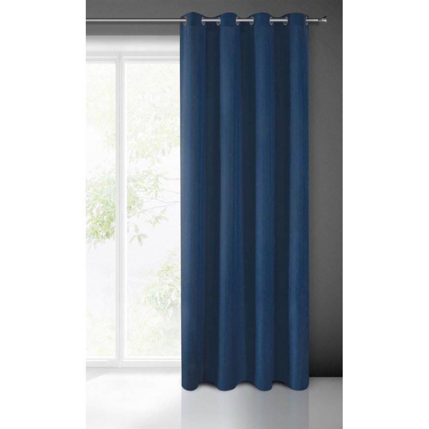 Night curtain Eurofirany RITA made of smooth fabric, 140X250 cm loops / wheels, color: dark blue – 5