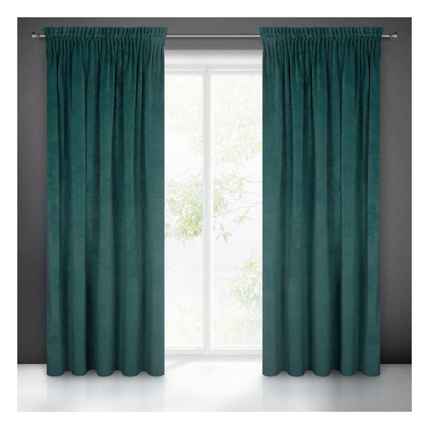 Night curtain made of soft velvet Eurofirany DIVA LINE RIA 140X270 cm, tape/tunnel/hooks, 300 g/m2, color: dark turquoise – 4