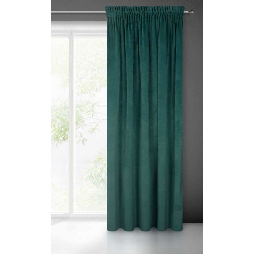 Night curtain made of soft velvet Eurofirany DIVA LINE RIA 140X270 cm, tape/tunnel/hooks, 300 g/m2, color: dark turquoise – 5