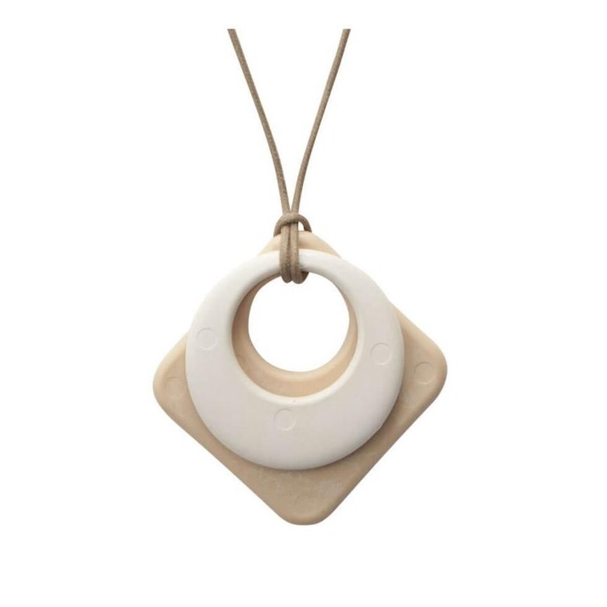 Mochi double pendant teether, 3 months+. Composition: 51% rice / Mochi Teething Jewelry Double Pendant – 3