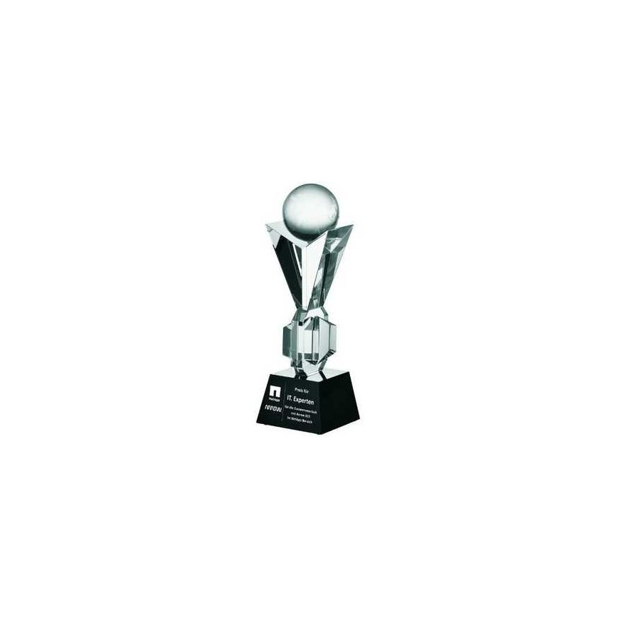 Tryumf Engraved glass trophy with case + paint filling – 2