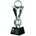 Tryumf Engraved glass trophy with case + paint filling Tryumf Engraved glass trophy with case + paint filling
