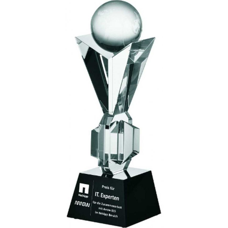 Tryumf Engraved glass trophy with case + paint filling – 3