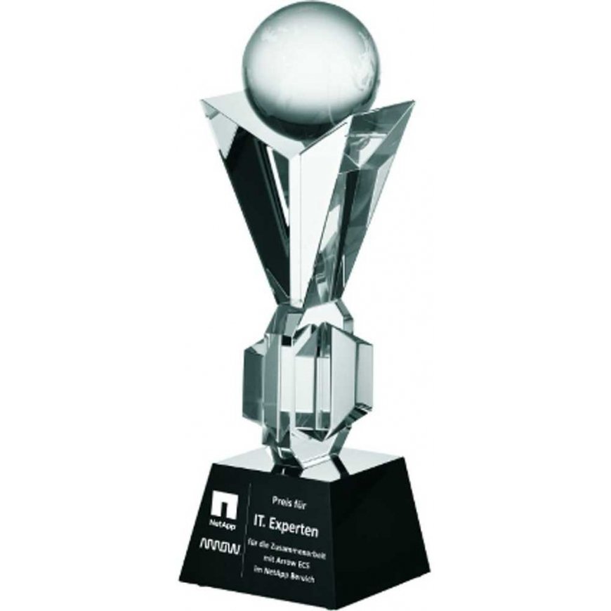 Tryumf Engraved glass trophy with case + paint filling – 4