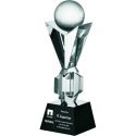 Tryumf Engraved glass trophy with case + paint filling Tryumf Engraved glass trophy with case + paint filling